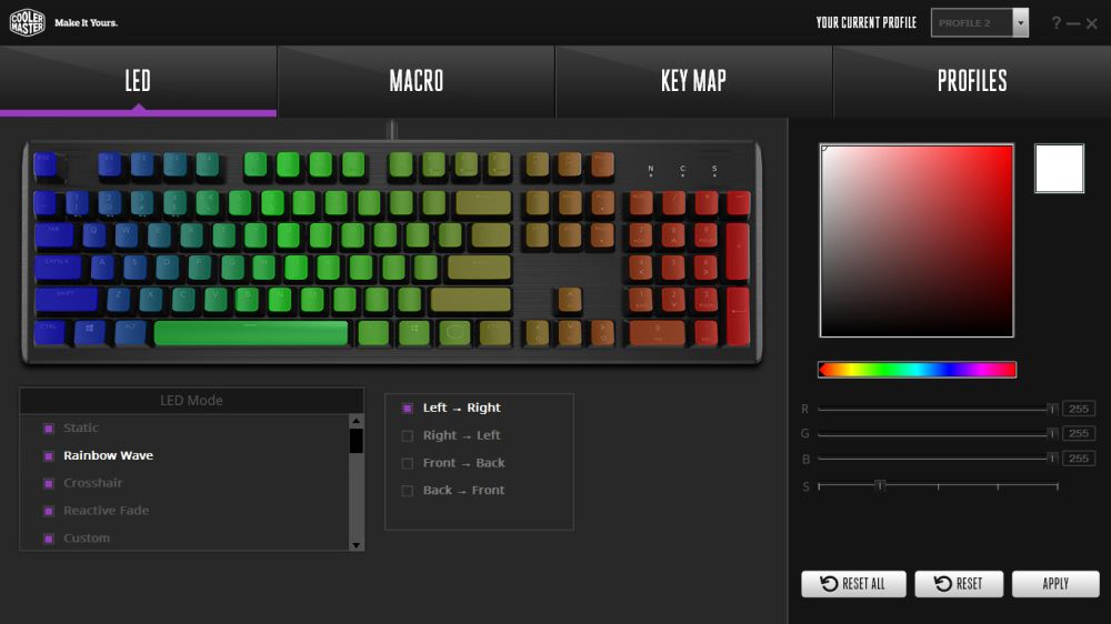 Как поменять цвет клавы. Клавиатура Cooler Master ck550. Профили подсветки клавиатуры. Ключ макрос. Цвет подсветки клавиатуры RGB И Rainbow.